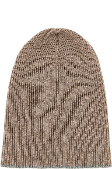 ベレー帽 Brunello Cucinelli Brunello Cucinelli Cashmere Beanie With M Monili embellished cashmere beanie in white - Brunello