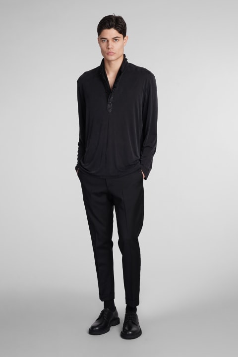 Low Brand Topwear for Men Low Brand B225 T-shirt In Black Polyamide Polyester
