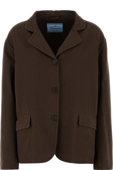 Prada Coats & Jackets for Women Prada Brown Cotton Blazer