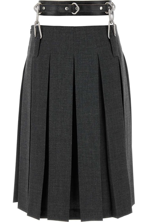 Prada تنورات لـ السيدات Prada Dark Grey Wool Skirt