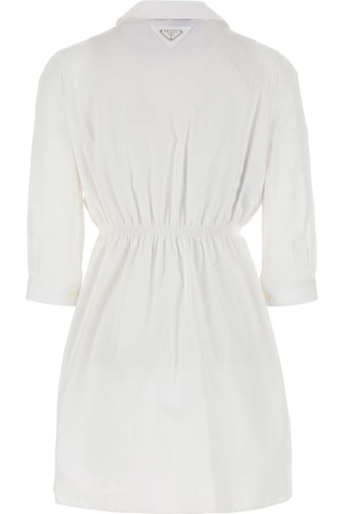 Prada for Kids Prada White Poplin Shirt Dress