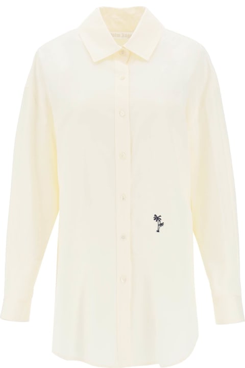 Homeware Palm Angels Ivory Poplin Oversize Shirt