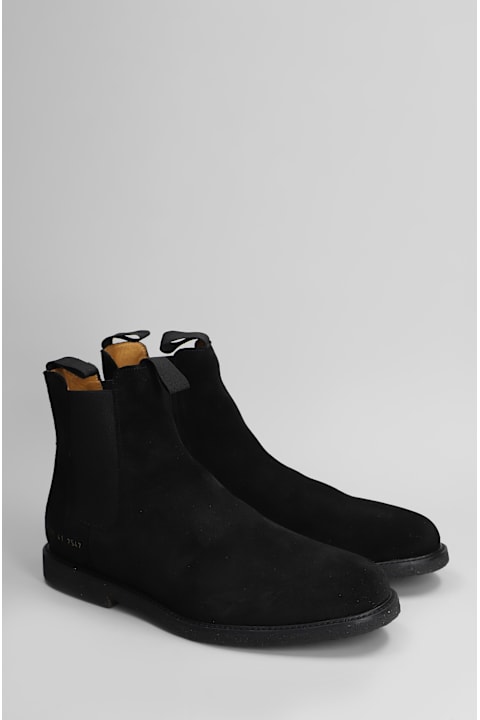 Common Projects for Men Common Projects Chelsea Classic Ankle Boots In Black Suede