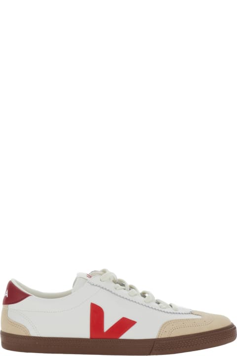 Fashion for Men Veja 'volley' White Low Top Sneakers With V Logo Detail In Leather And Suede Man