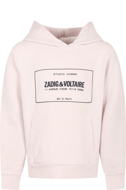 Pink Sweatshirt  With Hood For Boy