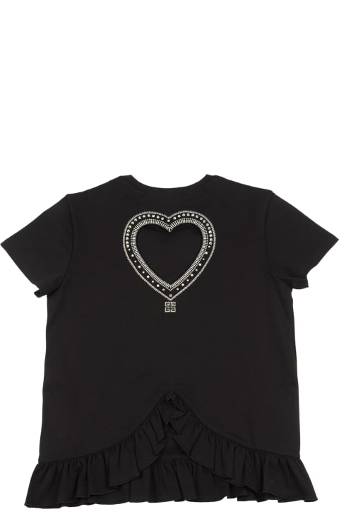 Fashion for Girls Givenchy Ruffle Hem Logo Detail T-shirt