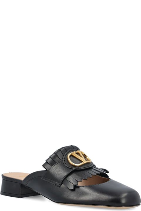 Valentino Garavani Sandals for Women Valentino Garavani Vlogo Plaque Square Toe Sandals