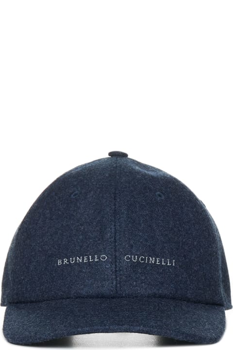 Hats for Men Brunello Cucinelli Logo Baseball Cap