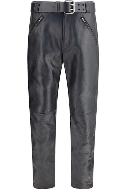 Homeware Saint Laurent Hammered Leather Belted Pants