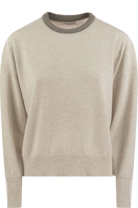 Brunello Cucinelli Fleeces & Tracksuits for Women Brunello Cucinelli Cashmere Sweater With Necklace