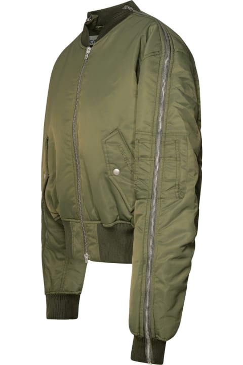 Clothing for Women Acne Studios Green Nylon Bomber Jacket