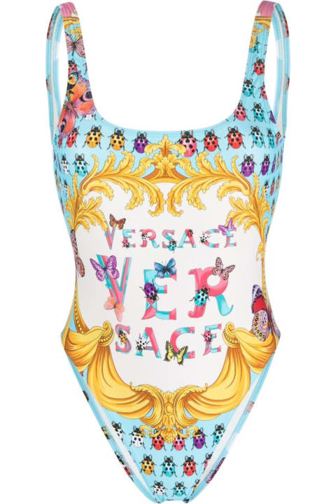 95 Butterfly And Ladybugs Pirnt Oncepiece Swimsuit