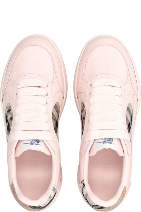 أدوات منزلية Burberry London Burberry London Leather And Check Terrace Women S Sneakers