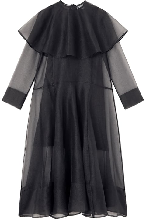 Ganni for Kids Ganni Long Dress With Hoop Collar