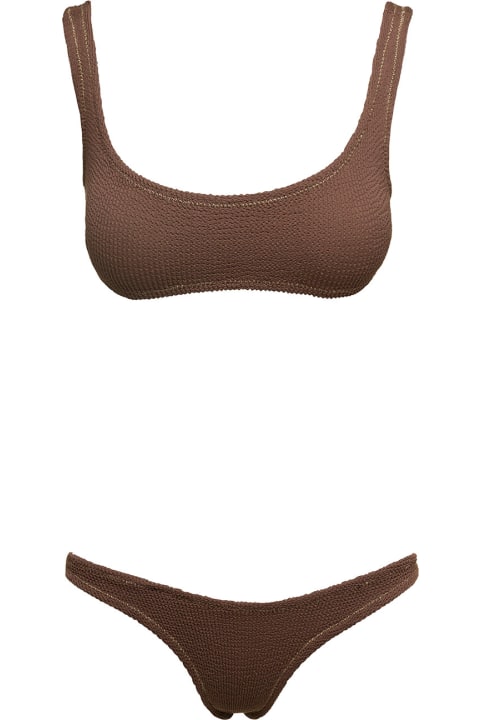 Swimwear for Women Reina Olga 'ginny' Brown Bandeau Style Bikini Set With High-waisted Bottoms In Polyamide Woman