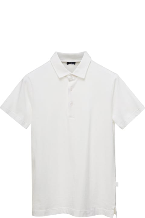 ベビーガールズ Il GufoのTシャツ＆ポロシャツ Il Gufo White Polo With Classic Collar In Cotton Baby
