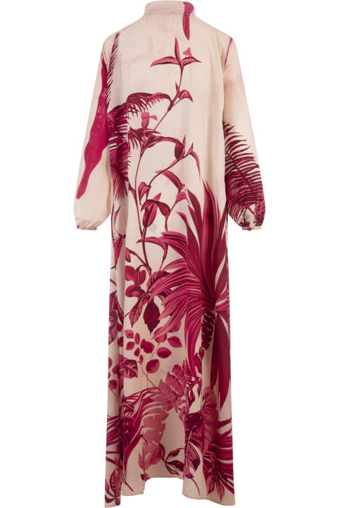 For Restless Sleepers Dresses for Women For Restless Sleepers Pink Palms Elone Long Dress