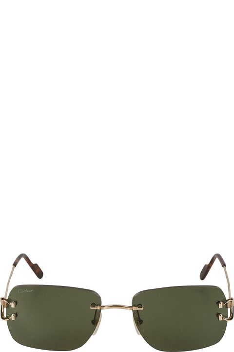 メンズ Cartier Eyewearのアイウェア Cartier Eyewear Frame-less Square Sunglasses Sunglasses