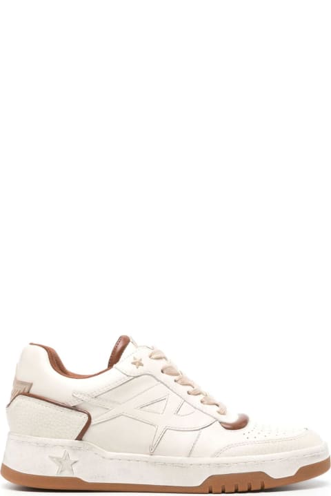 ウィメンズ新着アイテム Ash White And Beige Calf Leather Sneakers