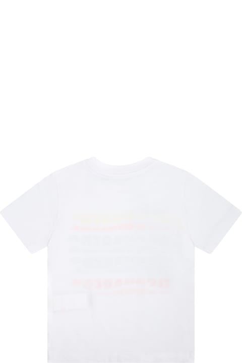 Topwear for Baby Girls Dsquared2 White T-shirt For Baby Boy With Logo