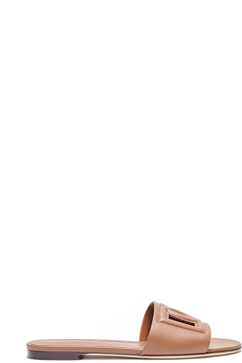 Homeware Dolce & Gabbana Leather Slide With Dg Logo