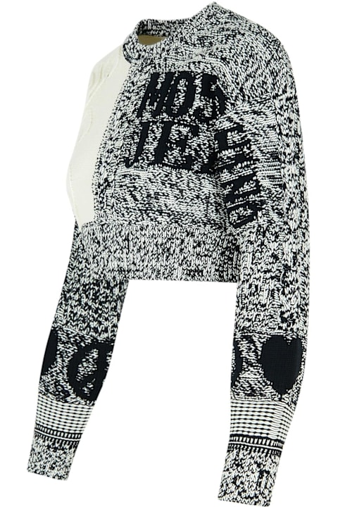 Homeware M05CH1N0 Jeans 
patch
 White Cotton Blend Sweater