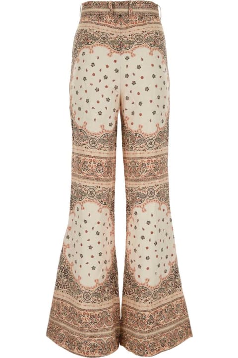 Fashion for Women Zimmermann Printed Linen Matchmaker Wide-leg Pant