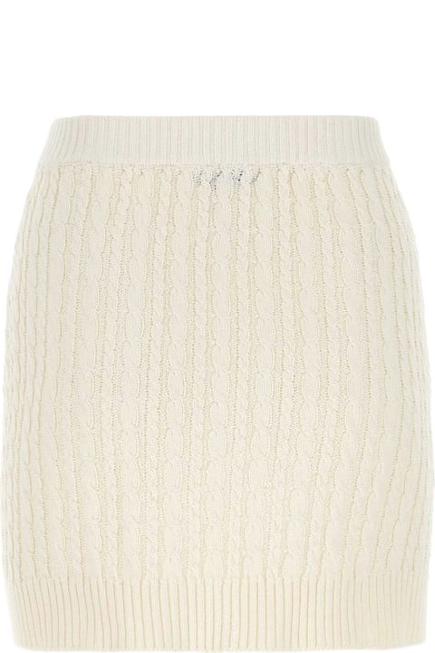 Skirts for Women Prada Ivory Cotton Blend Mini Skirt