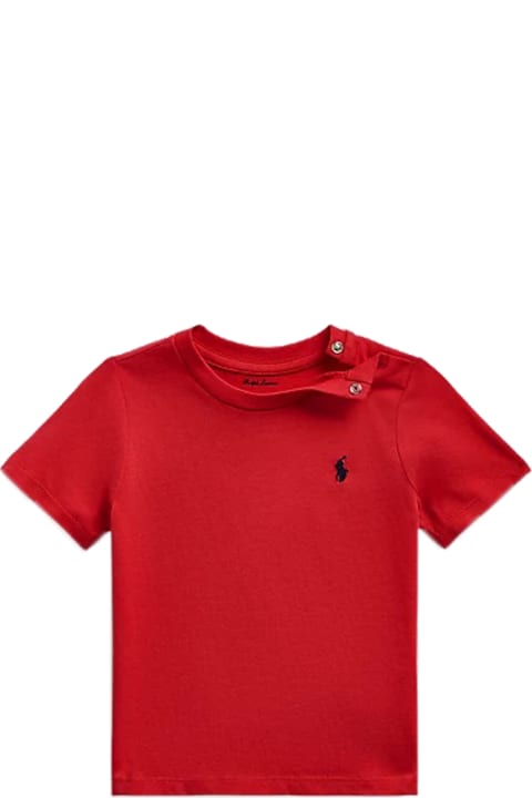 Topwear for Baby Boys Ralph Lauren Crew Neck T-shirt In Cotton Jersey