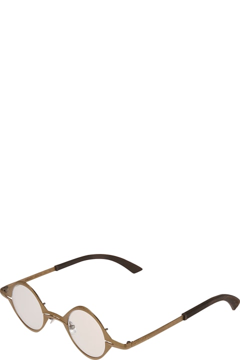 ウィメンズ RIGARDSのアイウェア RIGARDS Leather Detail Round Glasses