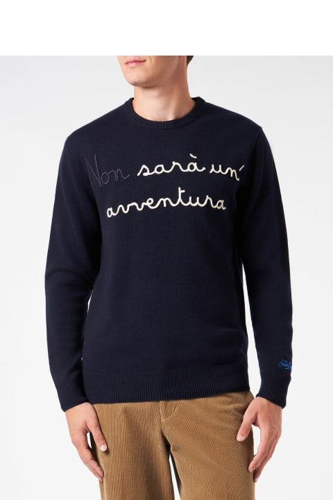 Homeware MC2 Saint Barth Man Crewneck Sweater With Non Sarà Un
avventura Embroidery | Niki Dj Special Edition