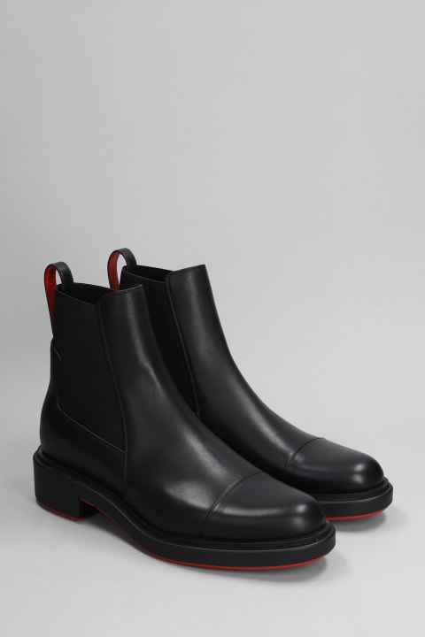 メンズ Christian Louboutinのブーツ Christian Louboutin Urbino Ankle Boots In Black Leather