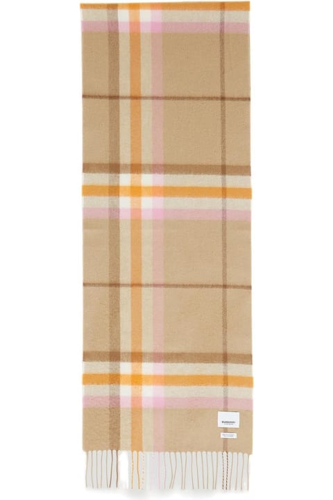 Burberry for Women Burberry Logo Patch Checked Fringed Scarf