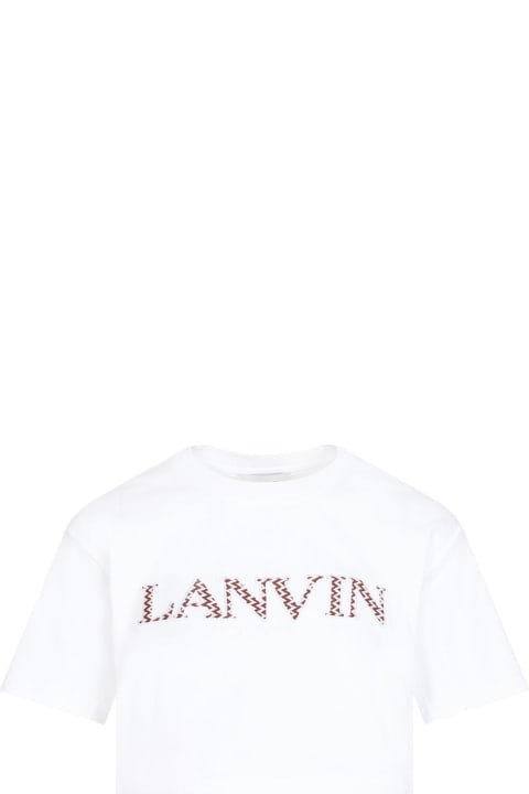 Topwear for Women Lanvin Logo Embroidered Cropped T-shirt