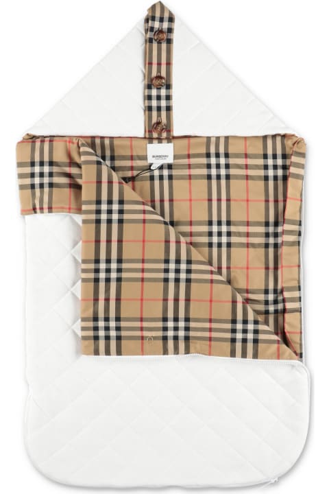 Burberry Accessories & Gifts for Baby Boys Burberry Sacco Nanna Bianco In Mussola Di Cotone Baby