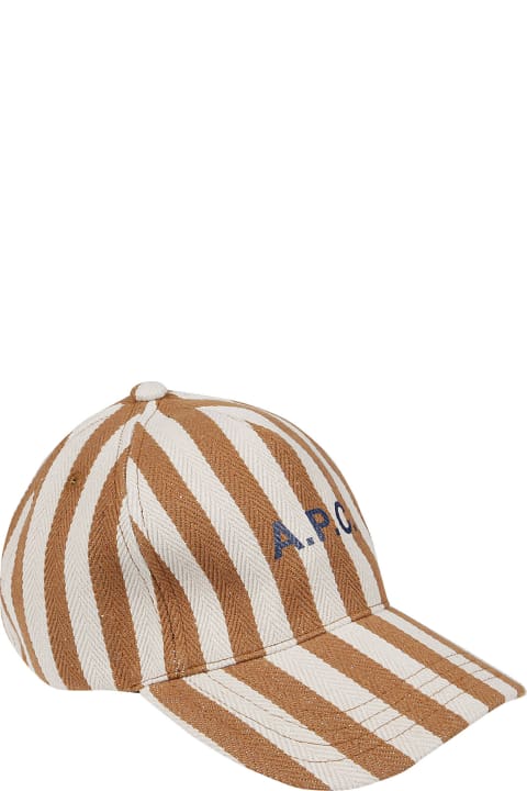 メンズ 帽子 A.P.C. Logo Printed Curved Peak Baseball Cap