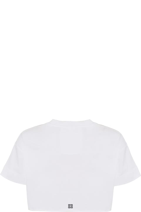 ウィメンズ Givenchyのトップス Givenchy White Givenchy Crop T-shirt
