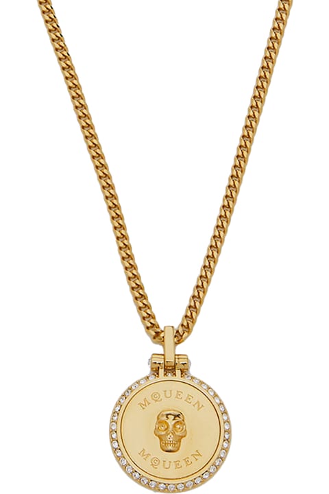 Alexander McQueen Necklaces for Women Alexander McQueen Sovereign Skull Necklace In Gold