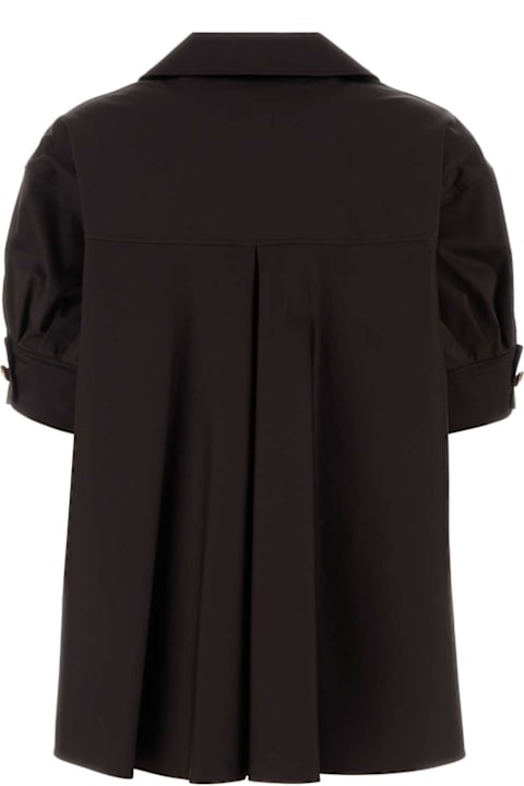 Agnona for Men Agnona Chocolate Stretch Cotton Blouse