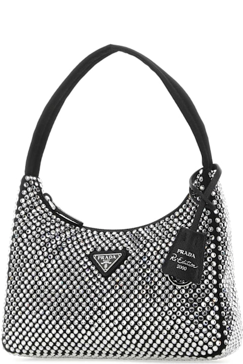 Prada Bags for Women Prada Rhinestones Black Re-edition 2000 Handbag