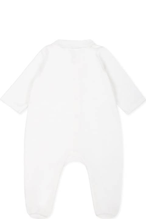 Tartine et Chocolat for Kids Tartine et Chocolat White Babygrow For Baby Boy With Embroidery