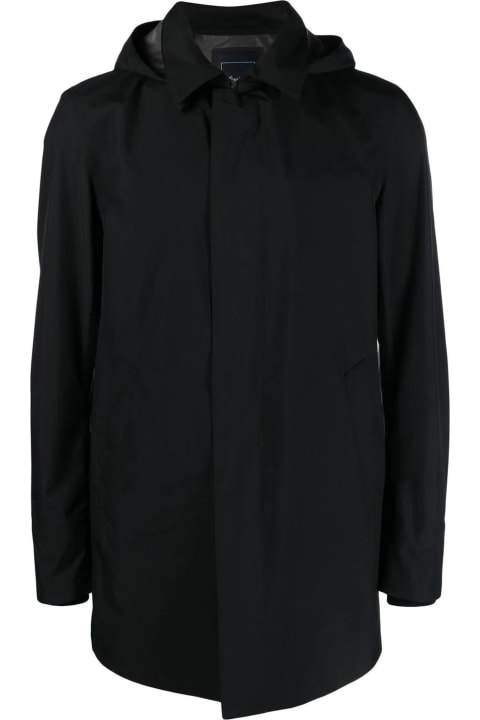 Herno for Men Herno Black Hooded Waterproof Raincoat