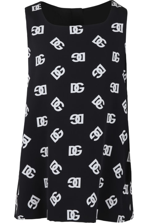 ガールズ ワンピース＆ドレス Dolce & Gabbana Black Dresss For Girl With Iconic Monogram