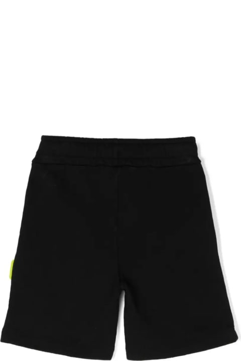Bottoms for Boys Barrow Black Cotton Shorts With Logo