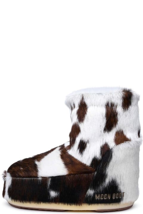 Boots for Women Moon Boot Icon Low Cow-printed Slip-on Boots