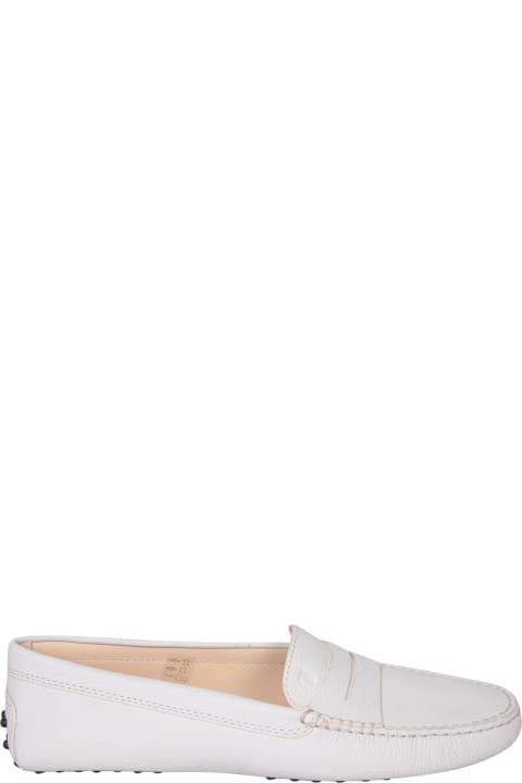Tod's Flat Shoes for Women Tod's Heel Grommets White Loafers