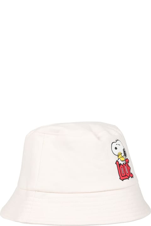 White Cloche For Girl With Print And "love" Writing