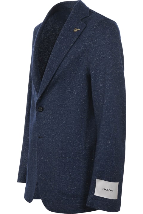Paoloni Jacket In Knitted Wool And Silk