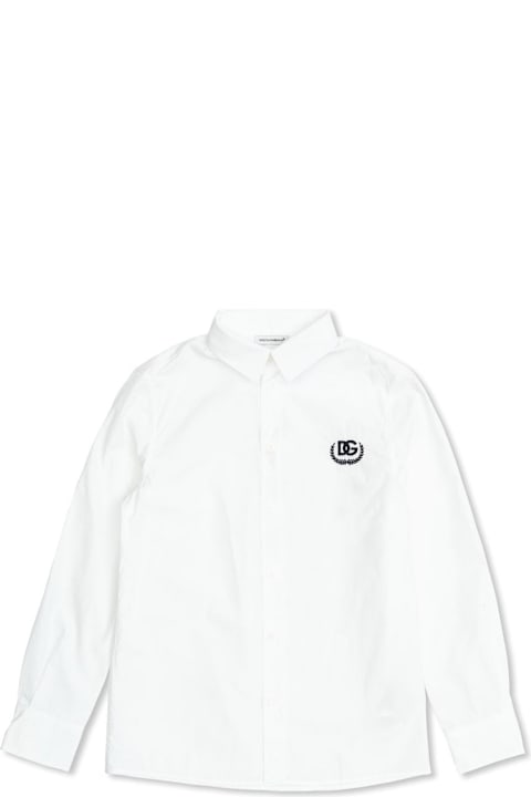 Dolce & Gabbana Shirts for Boys Dolce & Gabbana Dg Logo Embroidered Poplin Shirt