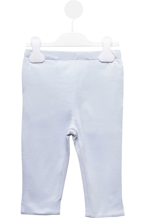 Bottoms for Baby Boys Polo Ralph Lauren Athletic Light Blue Cotton Pants With Logo Polo Ralph Lauren Kids Baby Girl